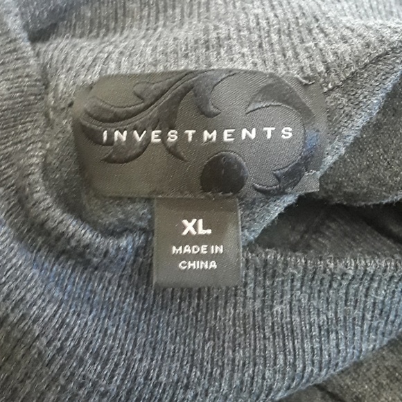 Investments Sz XL Gray mock turtleneck sweater - Picture 3 of 8
